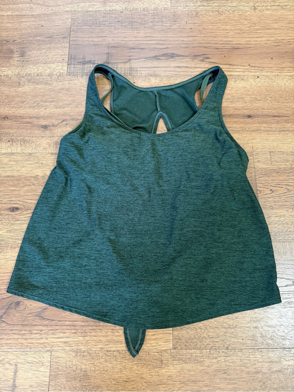 Kona Sol Forest Green Racerback Tank scoop Neck Tie-Front Size M.